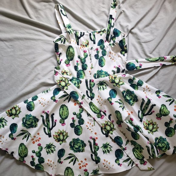 Modcloth Ixia Cactus Dress A-Line - Picture 2 of 5